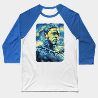 Black Panther Van Gogh Style Baseball T-Shirt